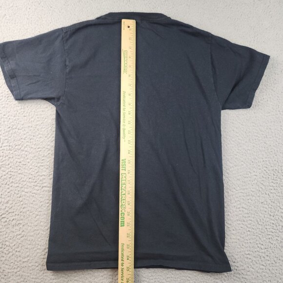 Y2K Cyber Shirt Mens Small Black Graphic Skull Tattoo Goth Metal Grunge Guitar - Picture 7 of 9